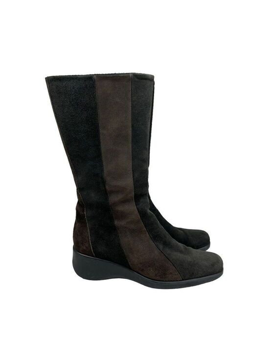 Aquatalia Shoes - Aquatalia Two-Tone Brown Suede Weatherproof Wedge Boots 6.5